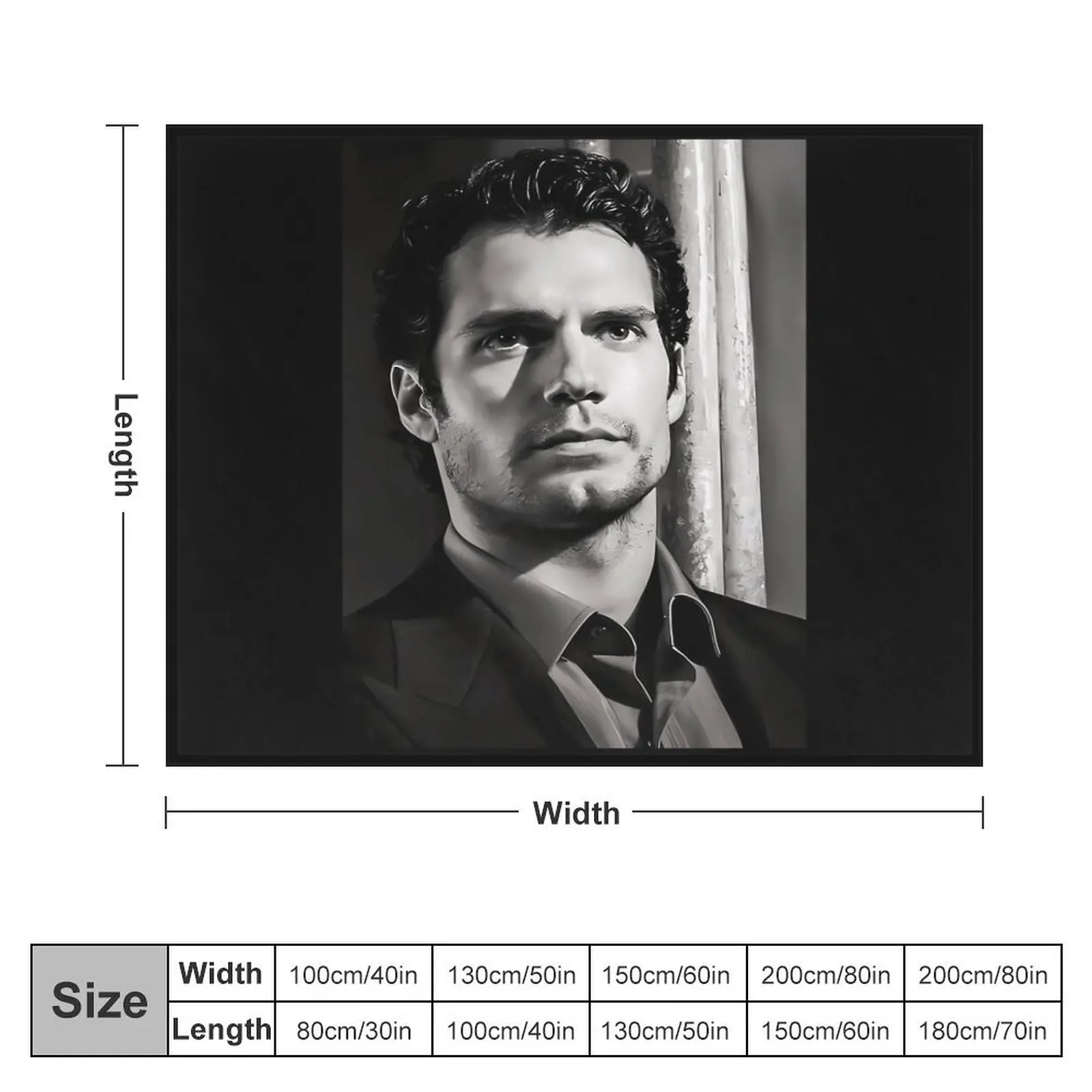 Henry Cavill B&W Throw Blanket sofa bed Thermals For Travel Blankets