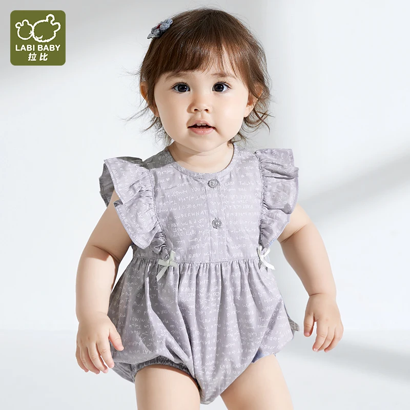 

0-36M Newborn Baby Girls Romper Summer Onesie Bow Full Print Sleeveless Jumpsuit Ruffle Sleeve One piece Toddler Outfits Clothes