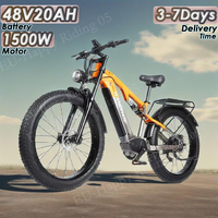 E-Bike 1500W Powerful Motor 48V20AH Battery Full Suspension System Electric Bicycle 26-Inch Fat Tires All Terrain Electric Bike