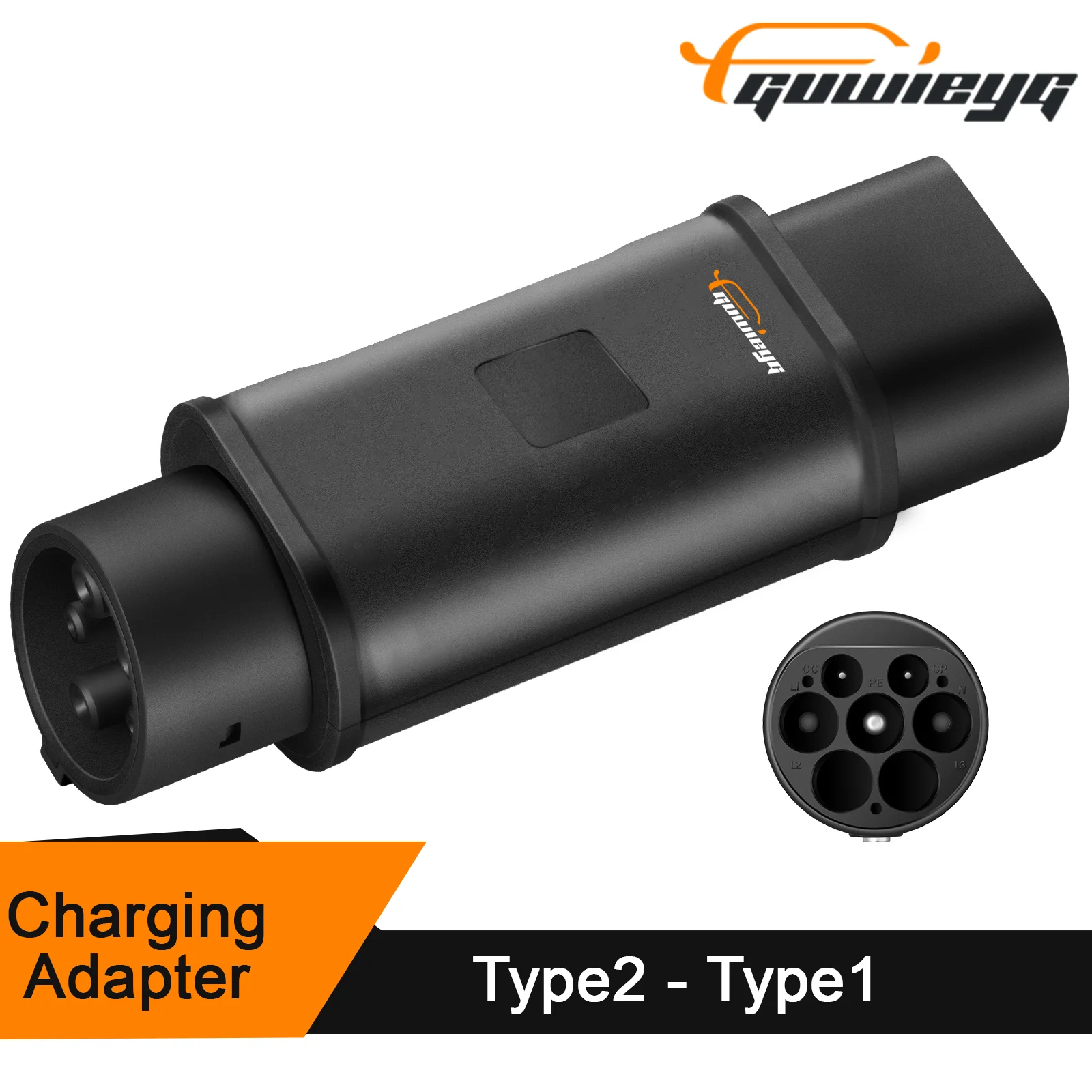 GUWIEYG EV Charger Adapter Type2 to Type1 Adapter IEC62196-2 to SAE J1772 EV Charging Adapter 32A 7.2KW Max