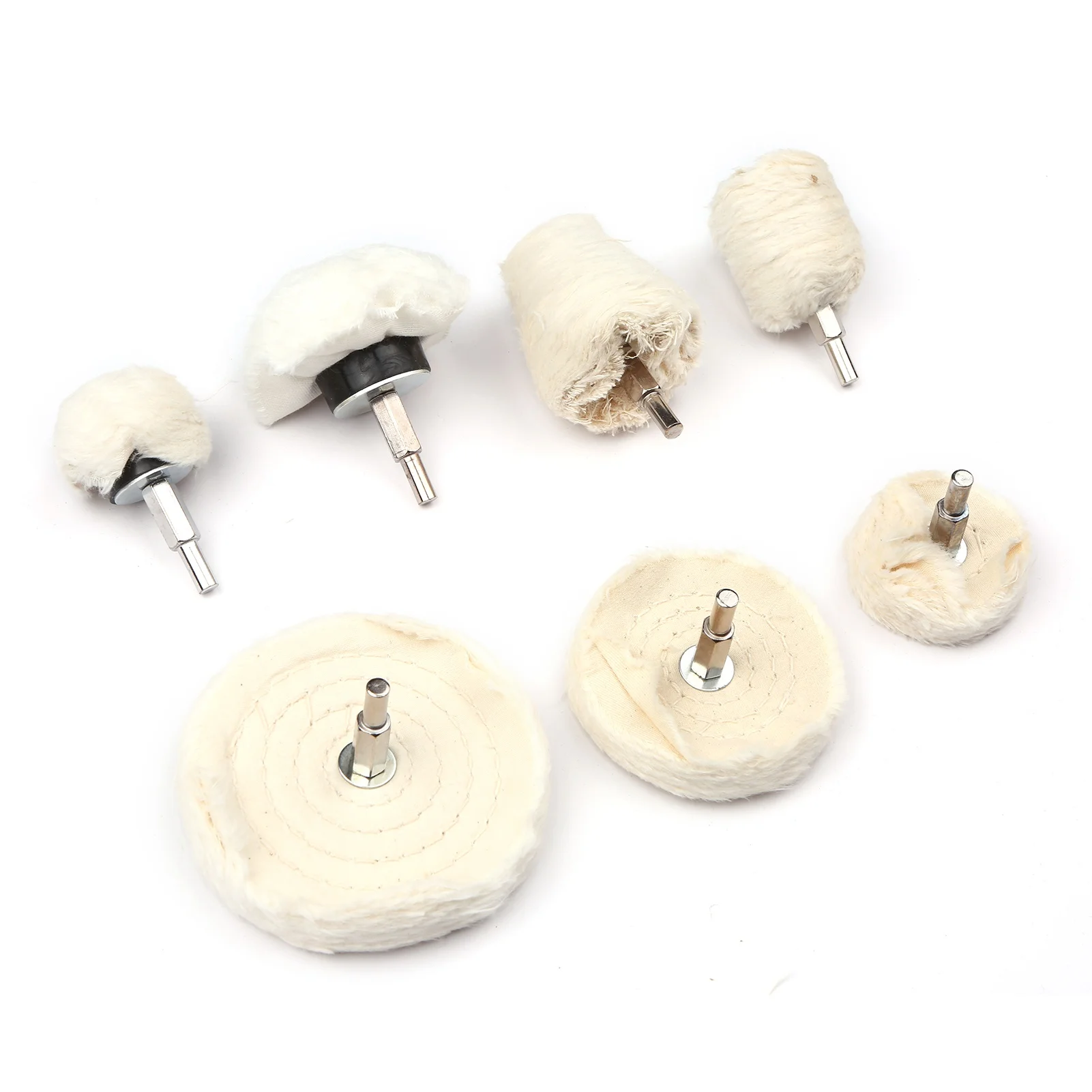 7pcs 6.35 Shank Lint Polishing Wheel Polishing Tool Kit Buffing Wheel Polishing Pad Tools for Stainless Steel Aluminum Copper view 5