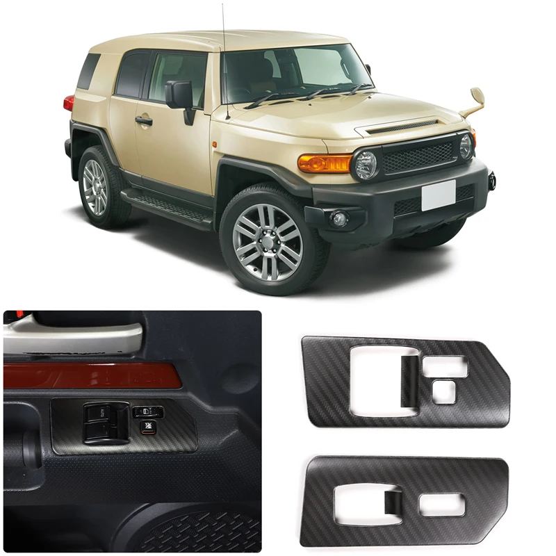 

For 2007-2021 Toyota FJ Cruiser stainless steel car glass lift button decorative frame cover sticker interior accessories