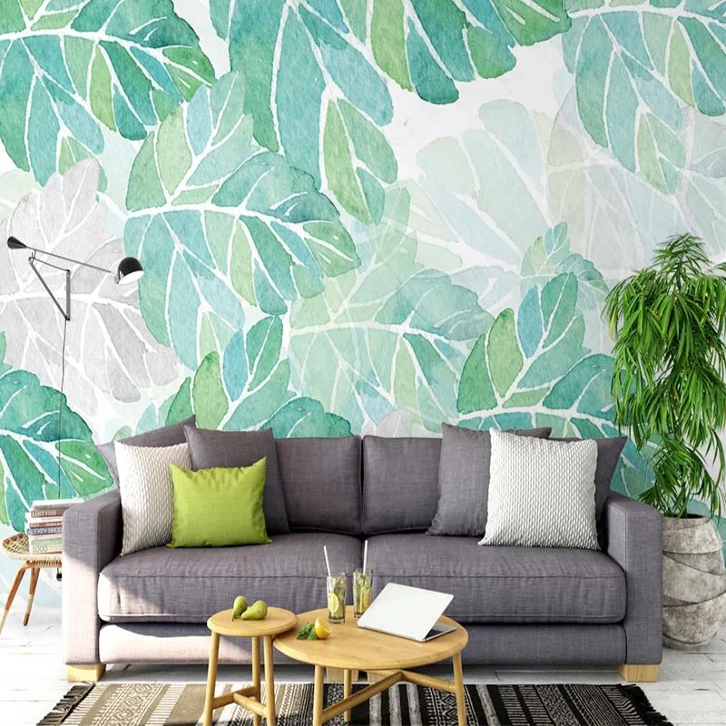 Customized products 3D Wallpaper For Walls Nordic Fresh Simple Leaves Photo Wall Murals Bedroom Study Living Room Backdrop Wall
