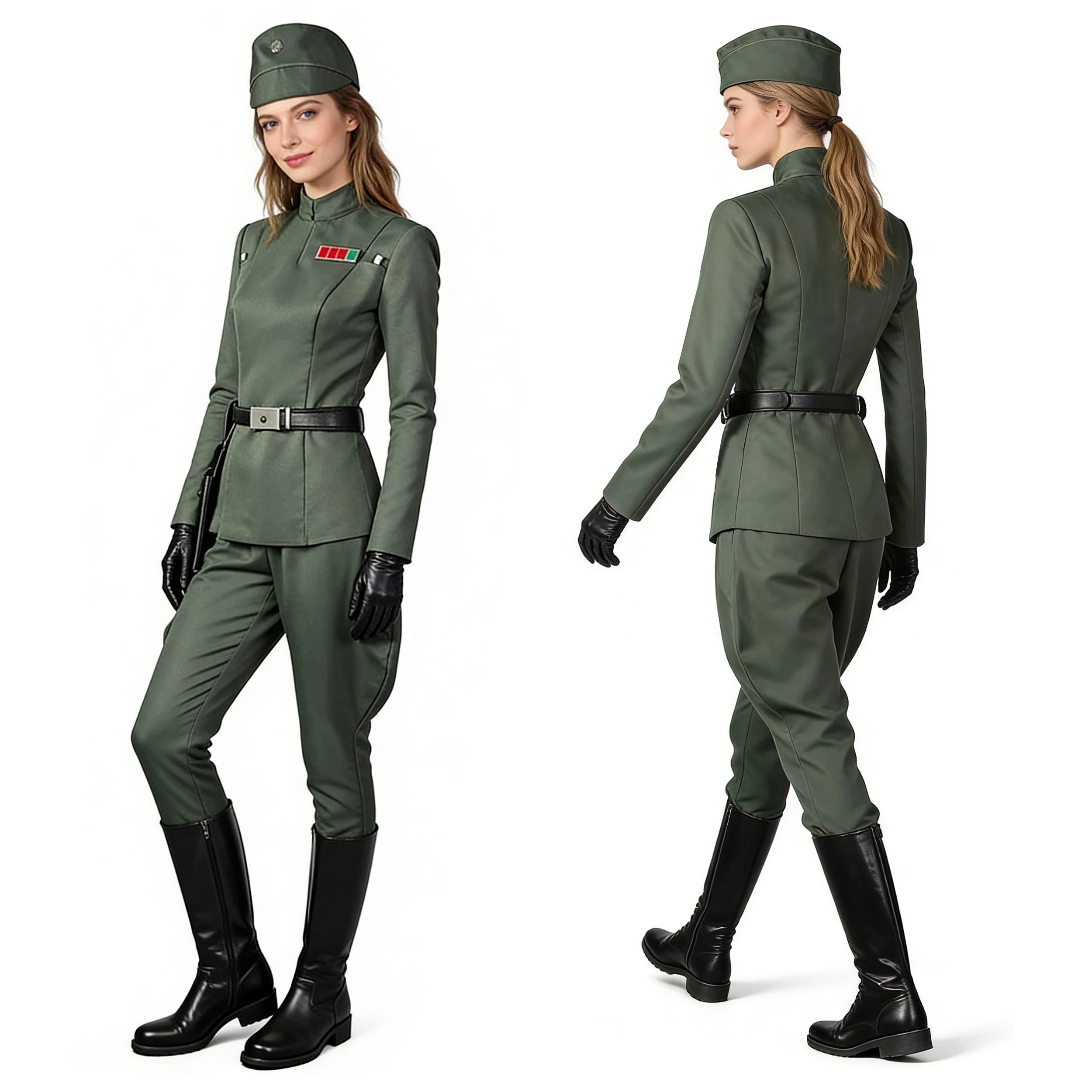 

Movie Style Jedi Warrior Cosplay Costume Tunic Robe Galactic Empire Officer Uniform Outfits Halloween Carnival Suit With Hat