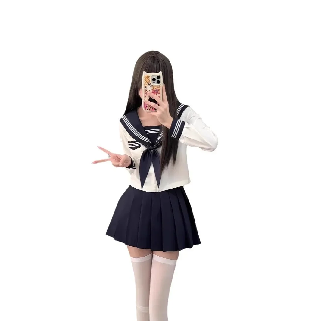 Uniforme da marinaio a maniche corte stile basic Uniforme scolastica JK Gonna corta per donna Cosplay Abbigliamento per uso speciale