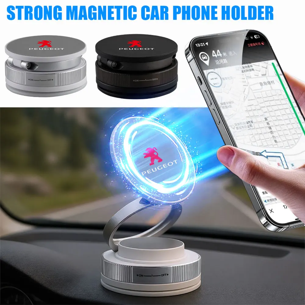 

Folding Strong Magnet Phone Holder 360°Rotation Mobile Holder Center Cover For Peugeot 308 406 508 3008 5008 1008 607 2008 107