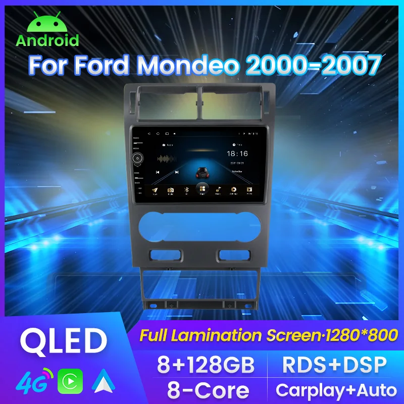 

Car Radio For Ford Mondeo 3 2000-2007 9inch QLED Screen Multimedia Player GPS Navigation For Carplay Android Auto RDS DSP WIFI