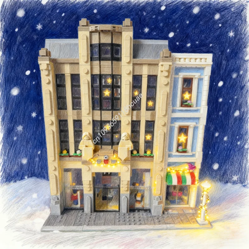 

4281pcs MOC Store Modular Streetscape Model Building Blocks Architecture Creative Christmas Gifts Idea Brick Education Toys Kids