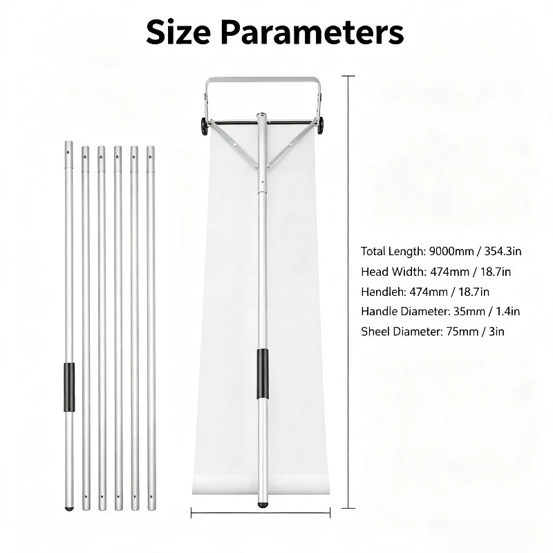 20‑30 FT Telescopic Aluminum Alloy Roof Snow Rake High‑Quality Adjustable Snow Scraper Household Roof Snow Removal Tool Set