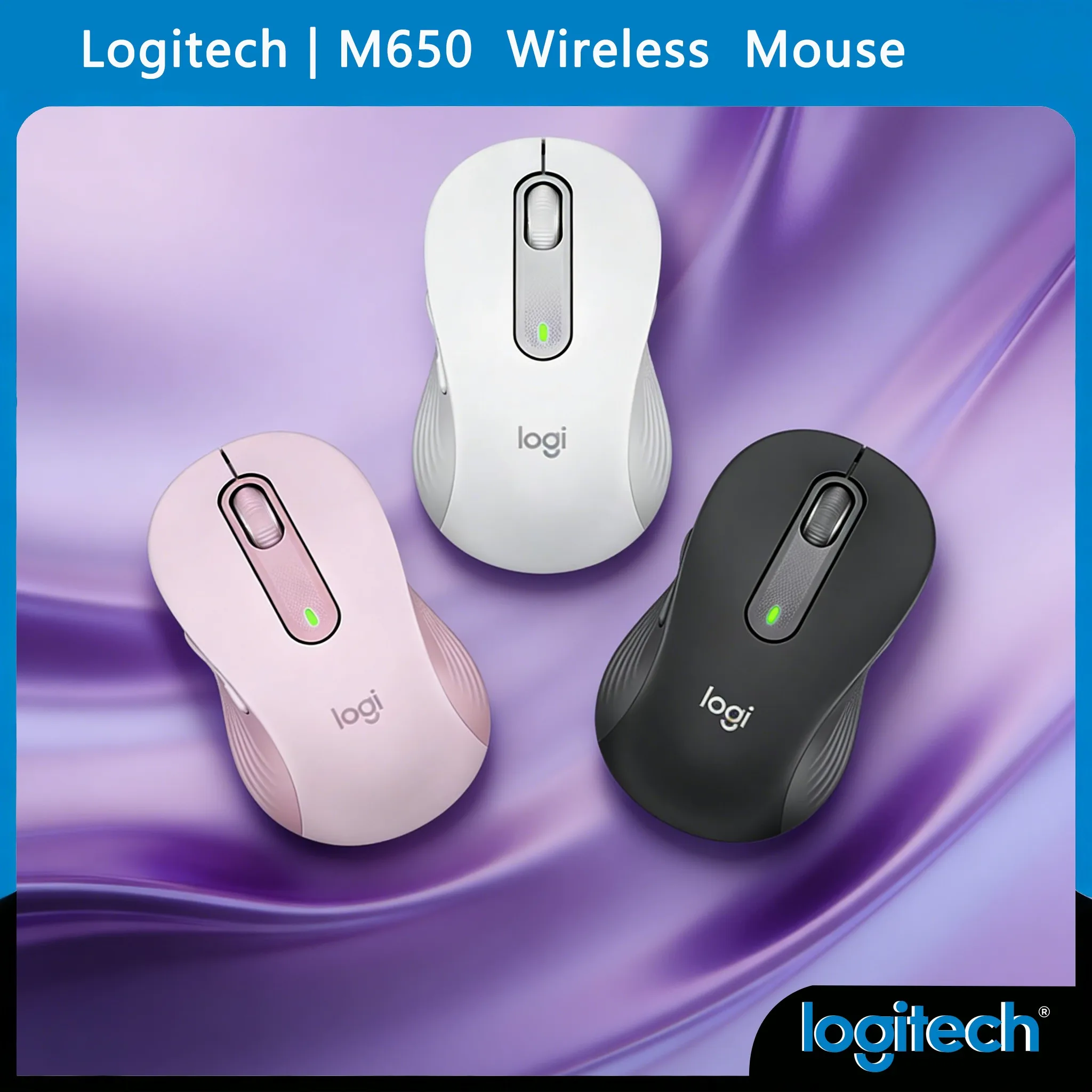 

Беспроводная мышь Logitech M650/M650L/M750 Silent с SmartWheel, для нескольких устройств, Plug & Play