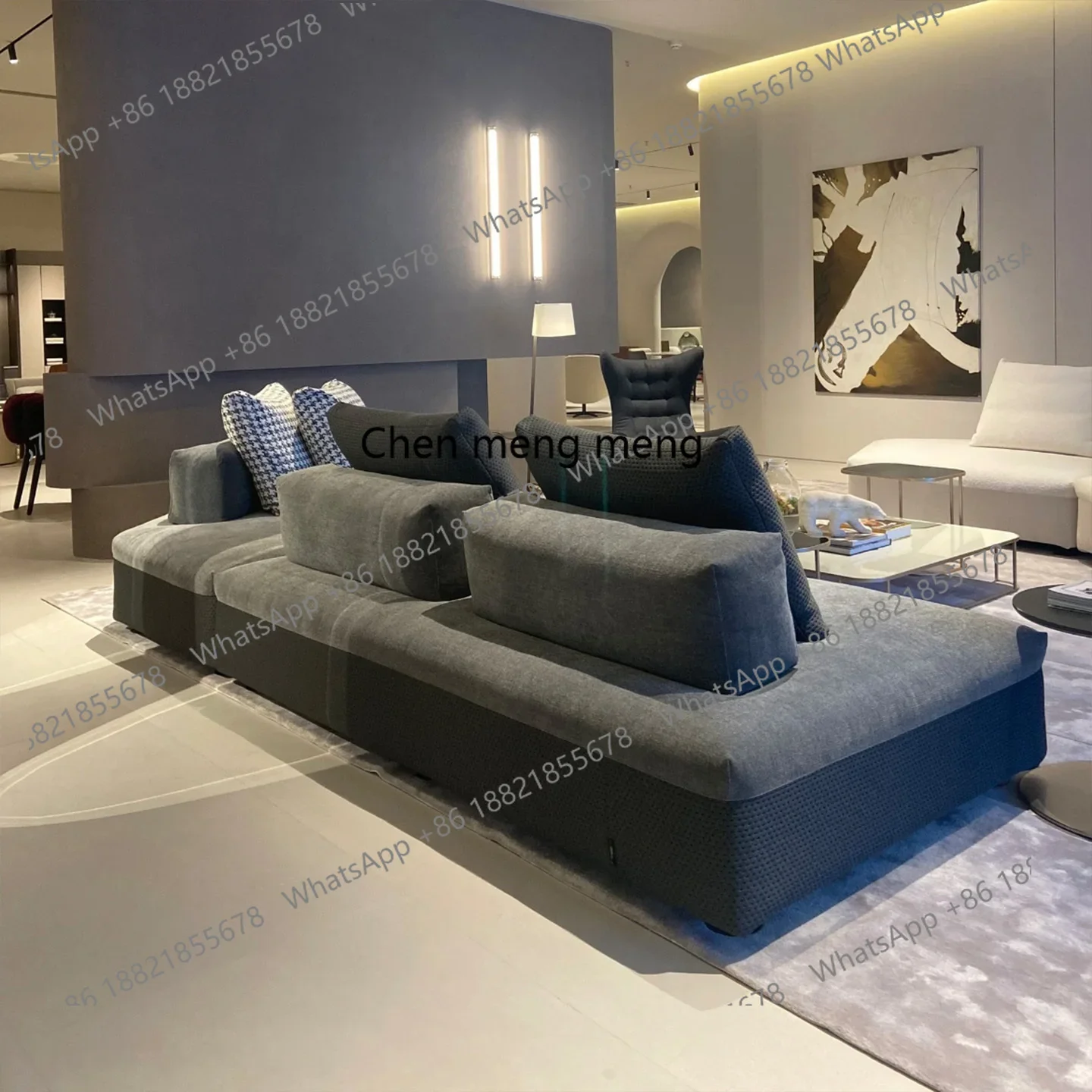 

Итальянский модульный комбинированный угловой диван для гостиной, новое двустороннее сиденье, простая большая модель плоского слоя