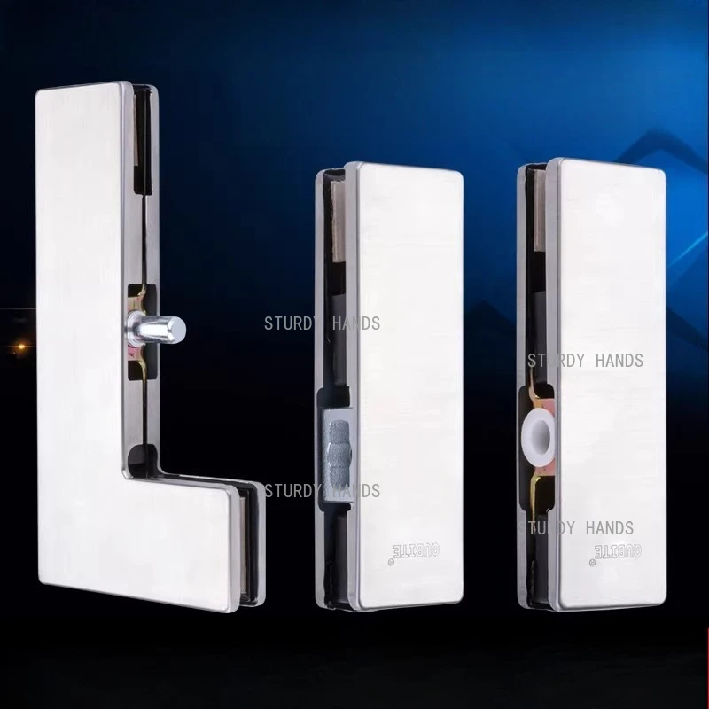 Stainless Steel Frameless Glass Door Clamp Floor Spring Door hardware Accessories Right Angle Straight Corner Clamp