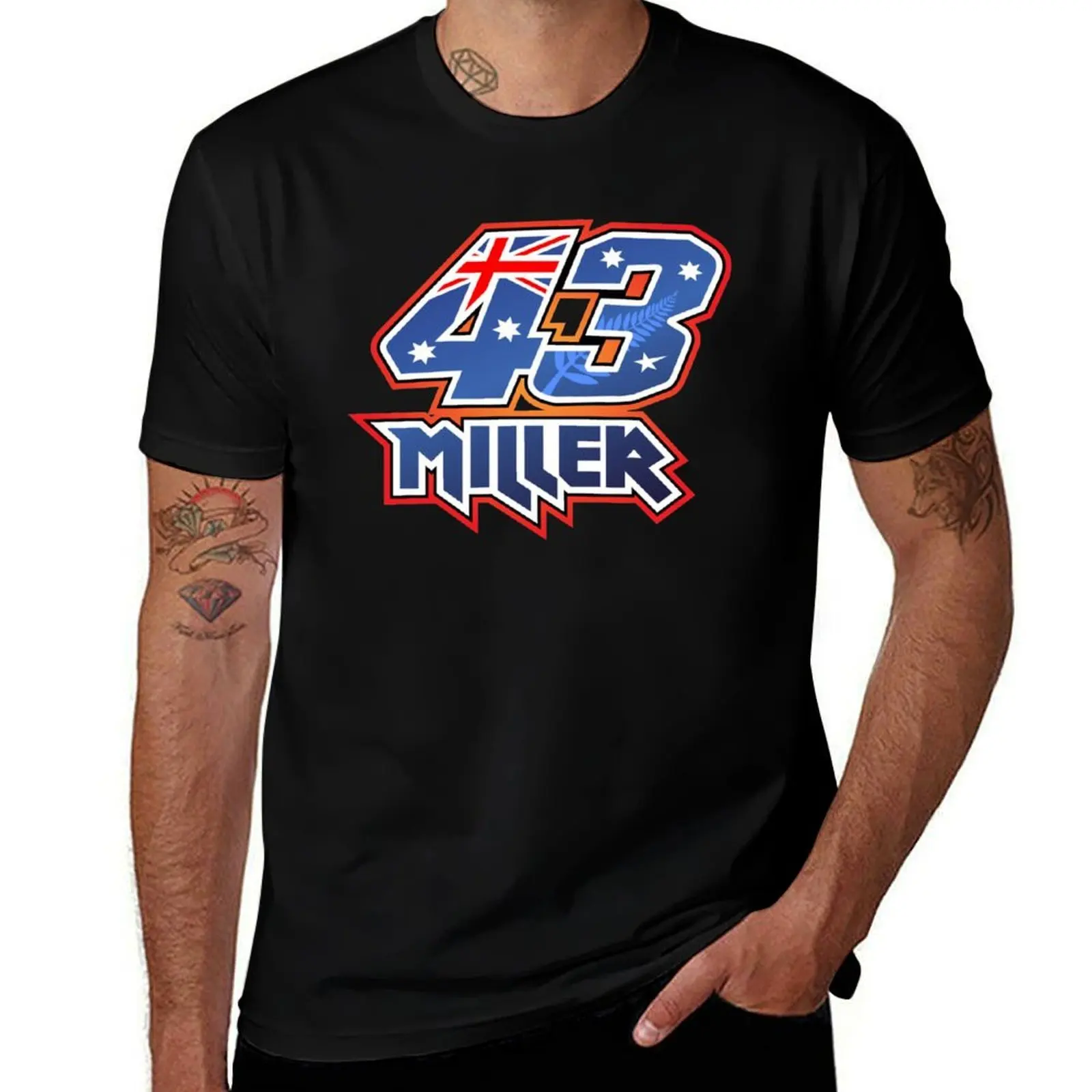 Jack Miller Number 43 T-Shirt Gym Wear Breathable Short Sleeve Tee T-Shirt