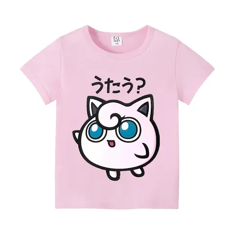 Pokemon Barn T-shirt Sommar Kortärmad Pikachu Bulbasaur Kawaii Figurer Anime T-shirt Trendig Bomull Hemkläder Toppkläder 8 best sales Pikachu T-shirt - №3