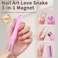 3-in-1 Heart Nail Magnet  Double Line French Nail Art Cat Eye UV Magnetic Stick for DIY Manicure Gel Polish Nail Art Tools