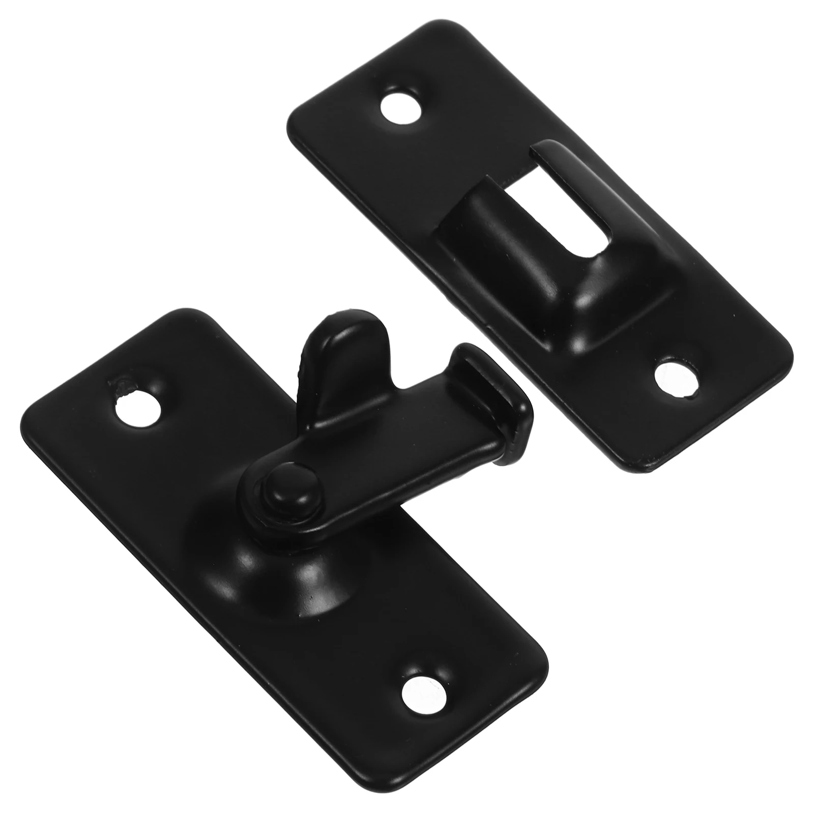 

1 set 1 Set Black 90 Degree Stainless Steel Garage Gate Latch Sliding Lock Bar Door Clasp Garden Bathroom Door Latch Safety Lock
