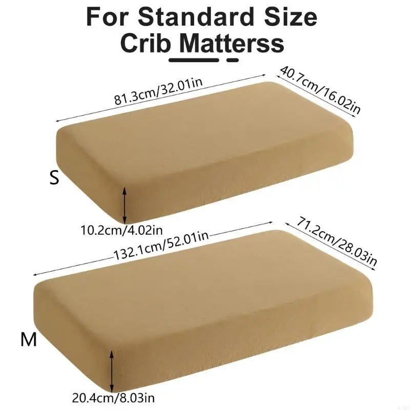 K1KC Baby Bassinet Bed Sheet 2-piece Set Breathable Cotton Crib Mattress Detachable and Washable Fitted Sheet