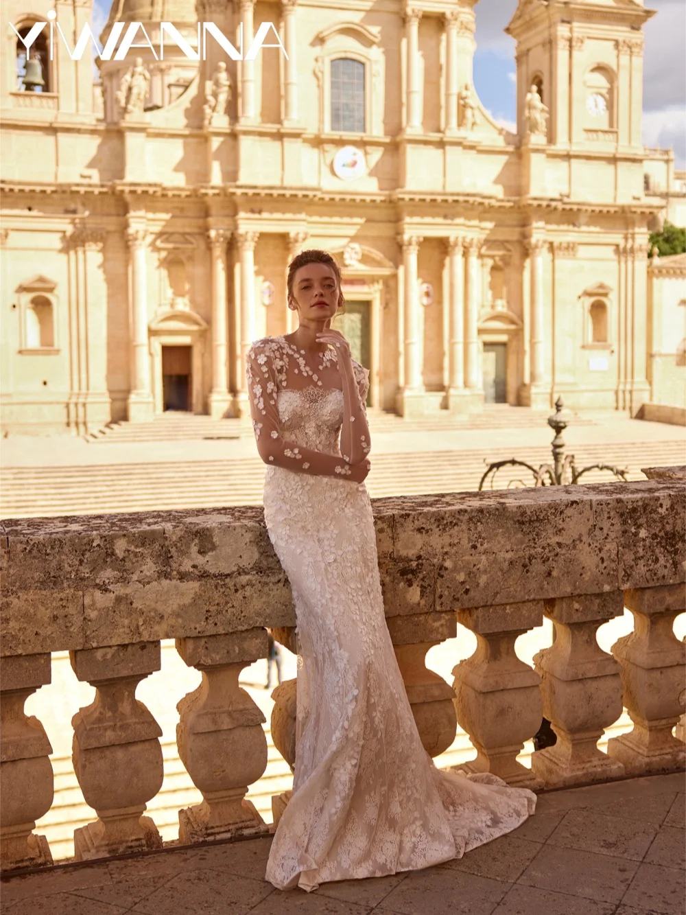 New 3D Floral Lace Mermaid Wedding Dress Dreamy Detachable Sleeve Long Bridal Gown Customized Attractive Dresses For Bride