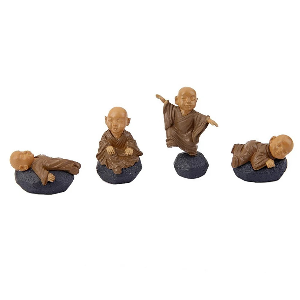 

12pcs Miniature Ornaments Adorable Pvc Meditation Statues Cute Mini Gardening Props For Terrarium Shadowbox