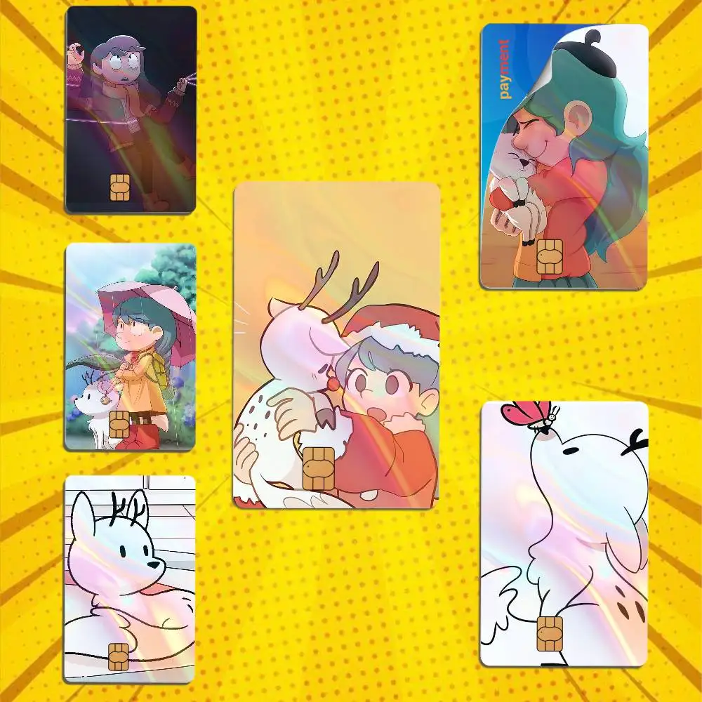

Coven Tales Hilda Twig Laser luster Bank Credit Cards Bus Pass Stickers Cool Decoration Waterproof 4PCS Card Protective Film