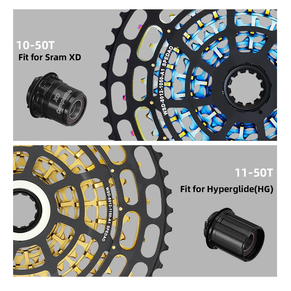 SPEDAO 10-50T 11-50 12 Speed Bicycle Cassette 12V MTB Bike Freeewheel 12S Mountain Sprocket XD HG Cassette 12V K7 for SX NX GX