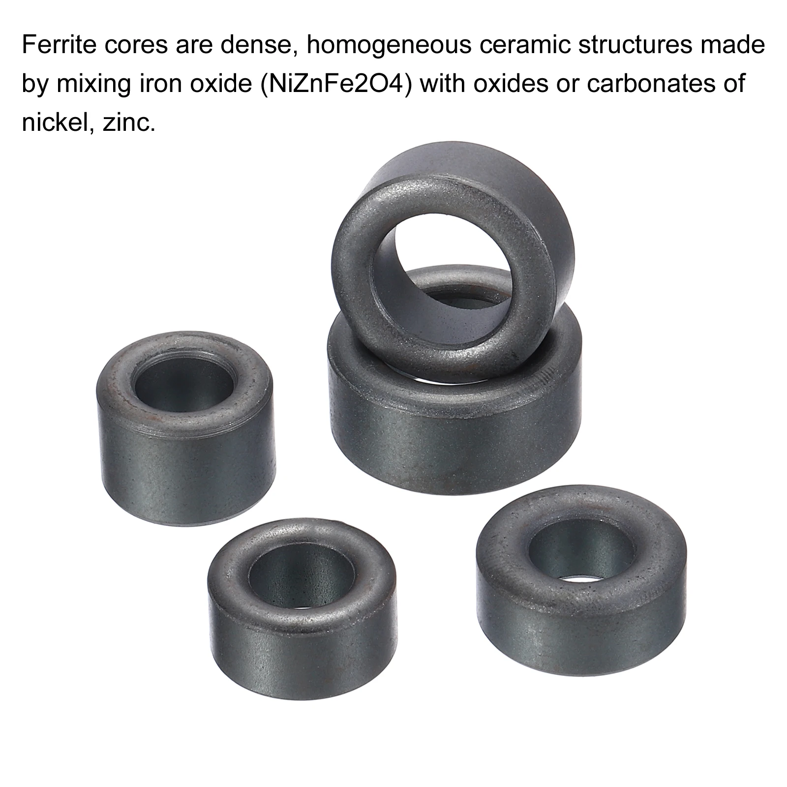 20Pcs Ferrite Toroid Cores Set Transformer Inductor Coil Ring Black For Power Transformers Current Transducers Inductors