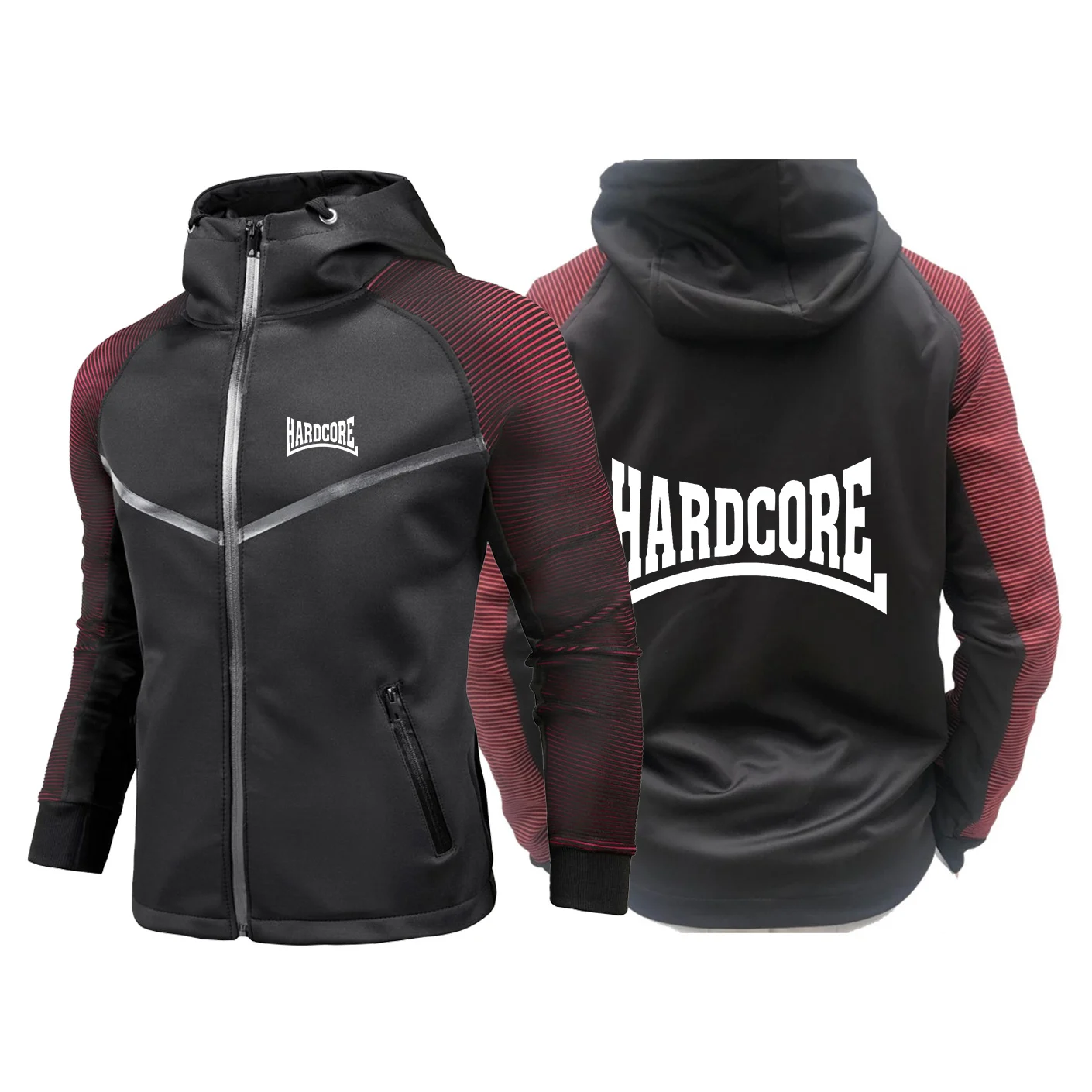 

HARDCORE Printed Mens Racing Suit Jacket Personality Gradient Waterproof Rain Coat Harajuku Comfortable Motorbike Clothing Tops