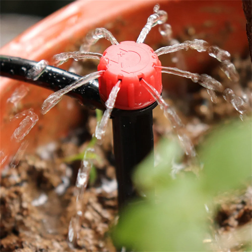 

10Pcs Garden Drip Irrigation Device 360 Degrees Rotating Nozzle Sprayer Sprinkler Garden Watering System Use for 1/4" Hose