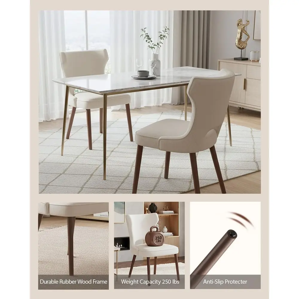 مجموعة من 4 كراسي خشبية لتناول الطعام في المزرعة، وكراسي مطبخ منجدة حديثة للمطاعم والمقهى، باللون البيج #4