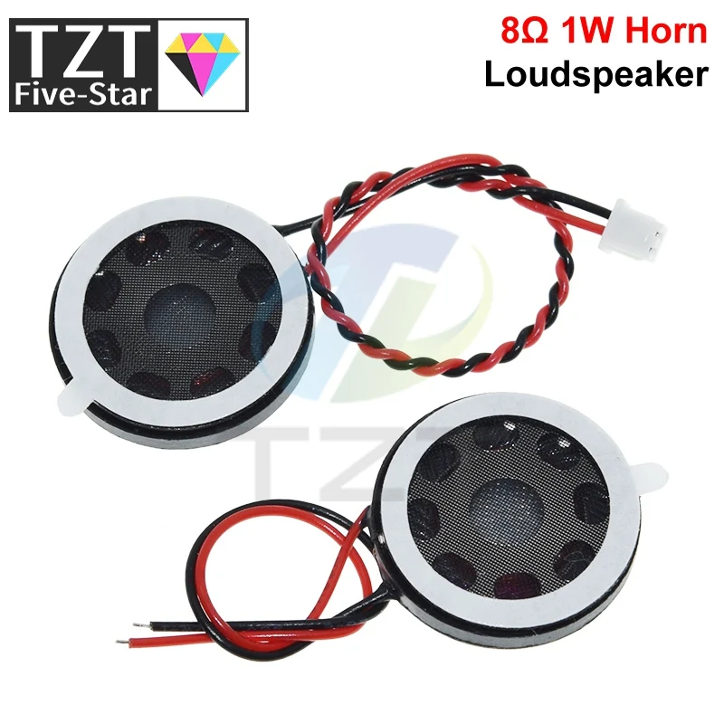 TZT 1/5PCS Round 8 Ohm 1W Speaker 8ohm 20mm With 1.25MM Cable Loud Speakers Mobile Phone Small Loudspeaker Audio