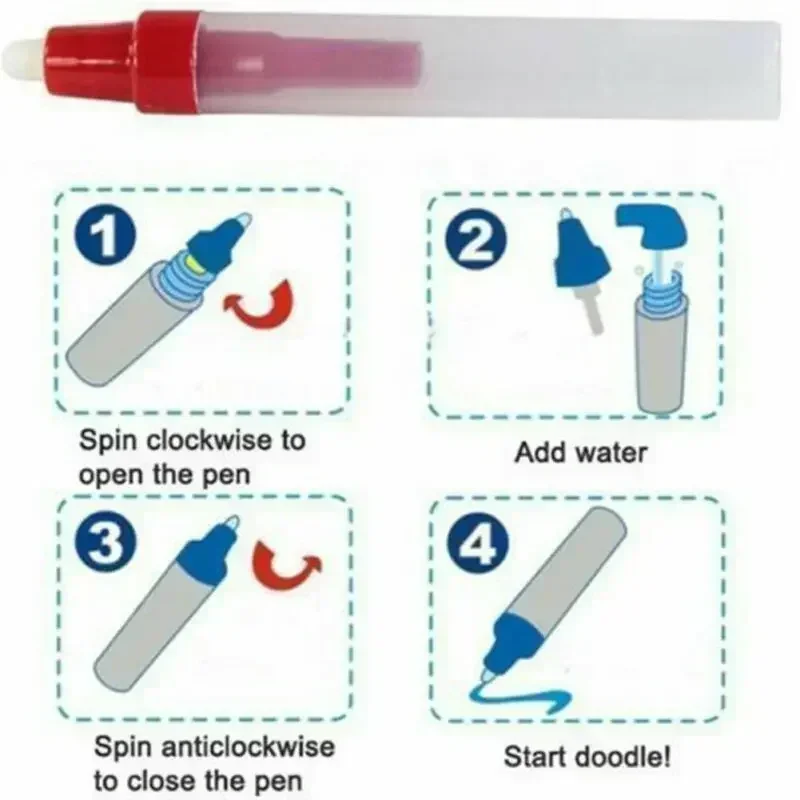 Coolplay livro de desenho mágico com água, livro para colorir, placa de pintura, doodle, brinquedos educativos para crianças, presentes de natal