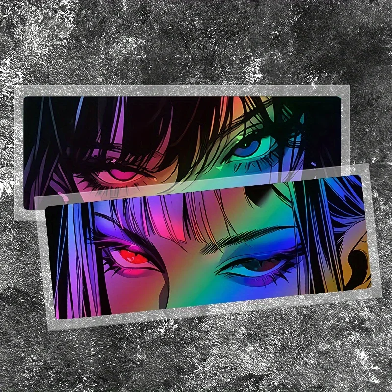 

1PC "Mystic Gaze" Anime Eyes Sticker, Unique Holographic Look, Great for Decorating Helmet, Luggage, School Supplies