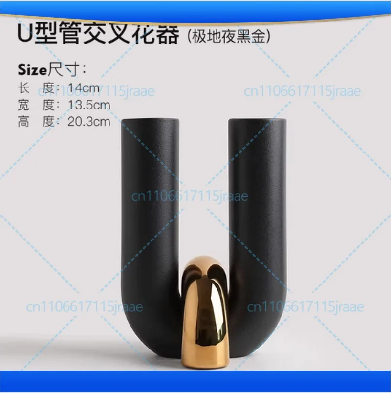 Creative U-shaped Ceramic Vase Flower Pots Desk Decoration Flowers Arrangement Porcelain Floral Vases Room Aesthetic Decor