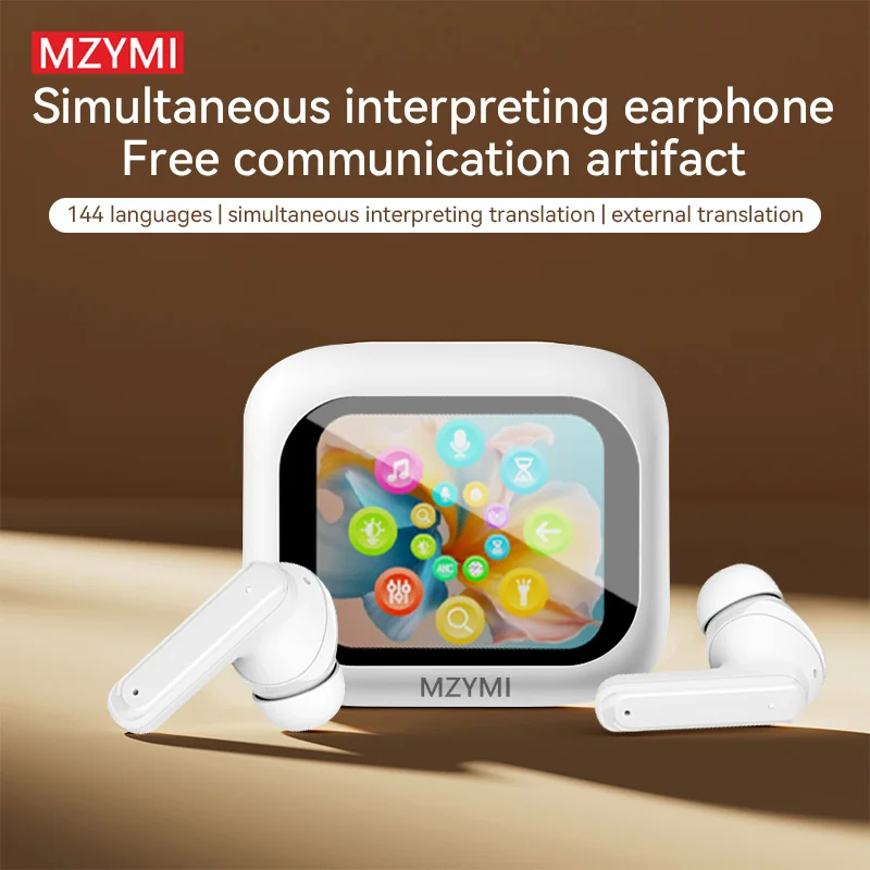 MZYMI Wireless Bluetooth Translation Earbuds 144 Languages Translation Bluetooth5.4 Wireless Earphone Multifunctional Headphones