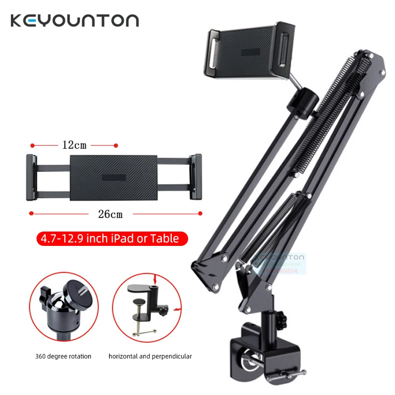 

Desktop Tablet Stand 360°Rotating Lazy Holder Folding Telescopic Metal Bracket Support For 4.7-12.9 Inch Mobile Phones Tablets