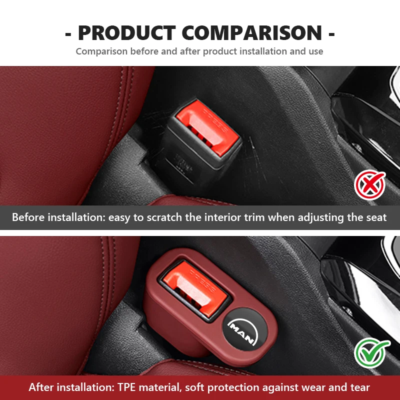Car Seat Belt Base Anti Scratch Cover Auto Interior Accessories For Man TGX TGM TGA TGS TGE