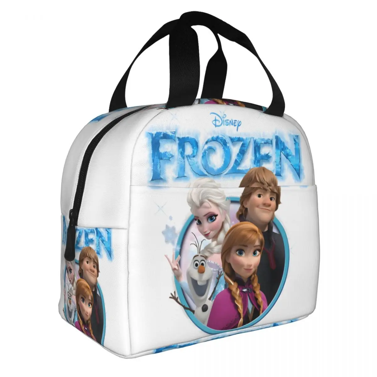 2024 New Lunch Bag Family Humor Zipper Closure Disney Frozen For School Food Container Unisex