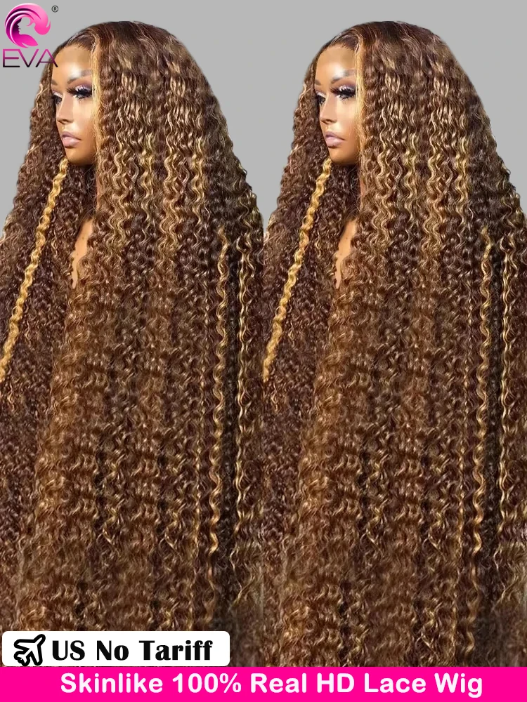 

250 Density P4/27 Highlight Curly Lace Front Human Hair Wigs 13x6 HD Lace Frontal Wig 34 36 Inch 13x4 Human Hair Lace Front Wig