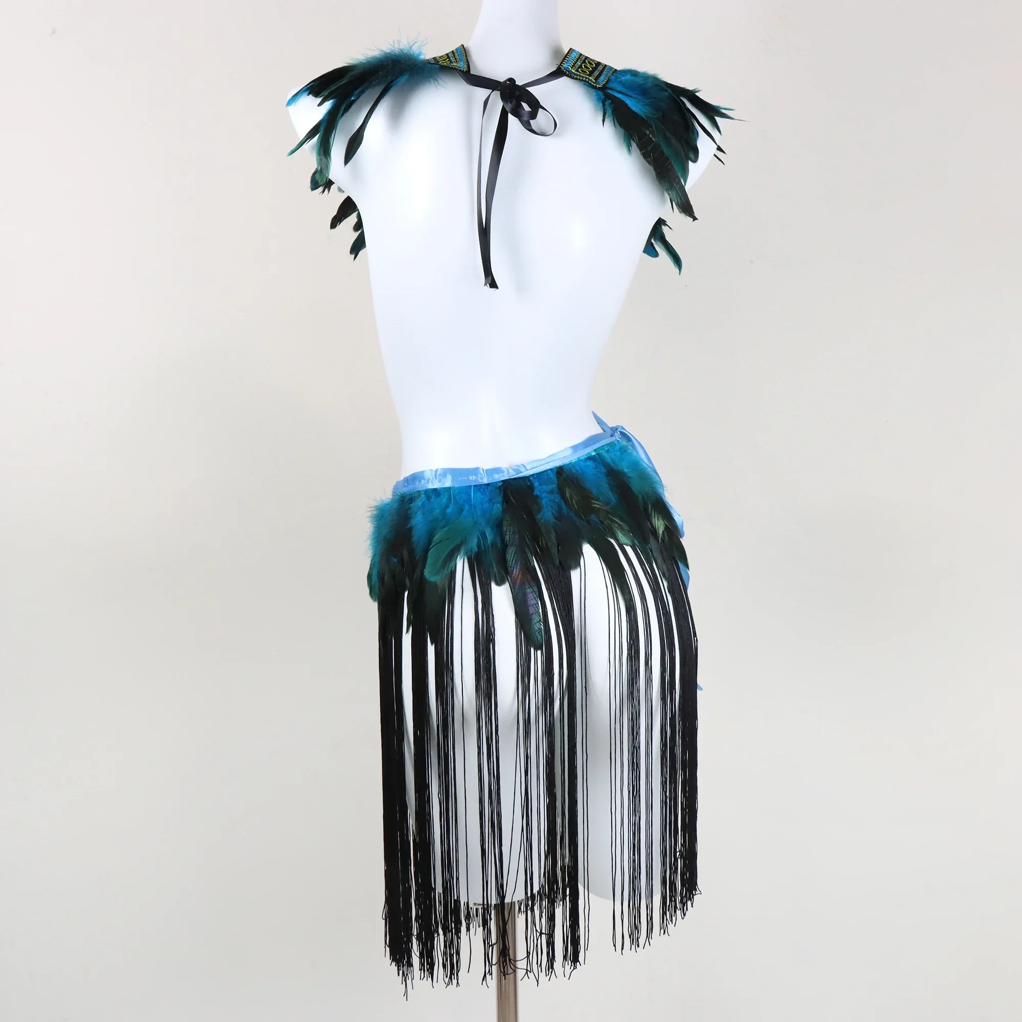 Cosplay Punk Goth Feather Collar Shoulder Women Lace Bolero Jacket Shrug Birds Witch Cosplay Wrap Halloween Party Rave Costume