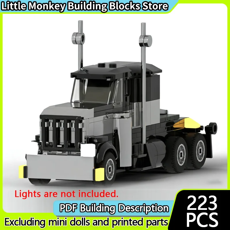 

Модель городской автомобиль MOC, строительные кирпичи, сверхмощный полугрузовик с длинной головкой, модульная технология, детские праздничные подарки, сборка игрушек, костюм