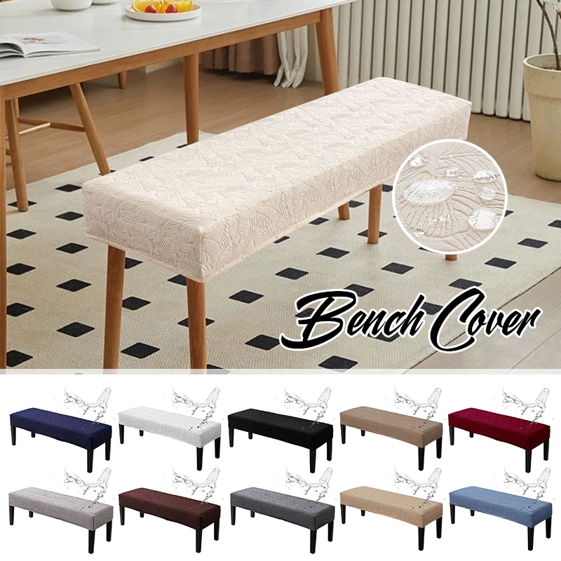 

Long Bench Cover Jacquard All-inclusive Piano Stool Cover Living Room Bench Seat Protector Anti-Dust Rectangle Chair Slipcover