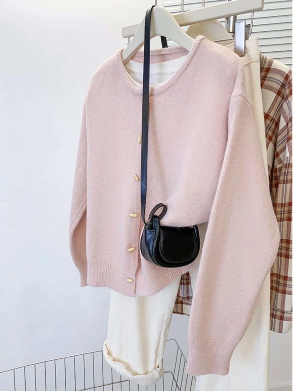 

Soft Pink Bear Fur Knitted Open Cardigan Women's Autumn Winter New Loose Lazy Korean Sle Soft Cozy Outerwear Sweater Trendy