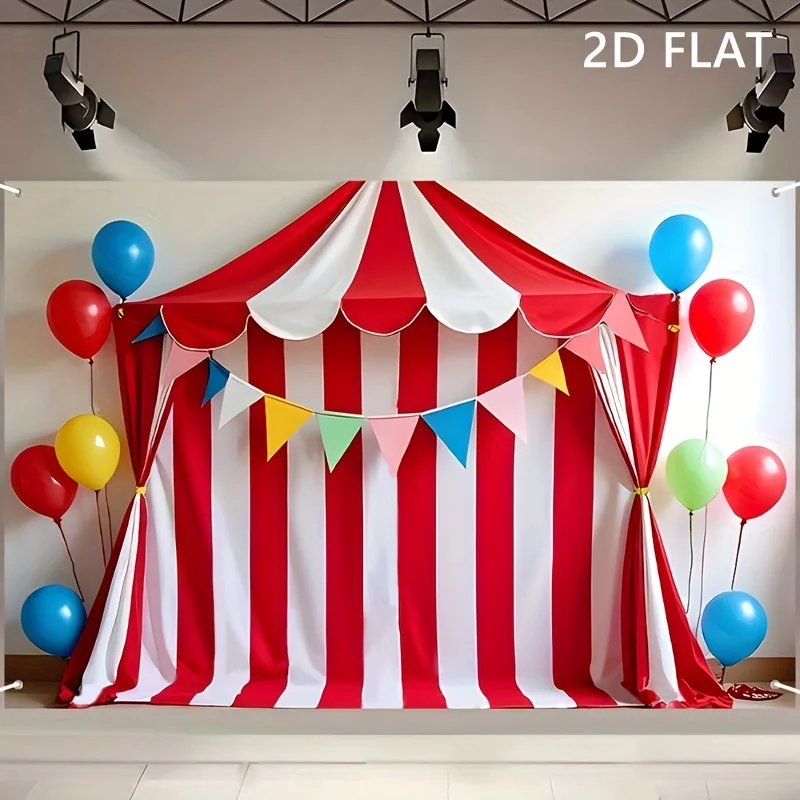 2D-Dekorationsobjekt - 1 Stück, als Hintergrundstoff für eine Karnevalsparty und als Hintergrund für eine Zirkus-Event-Dekoration