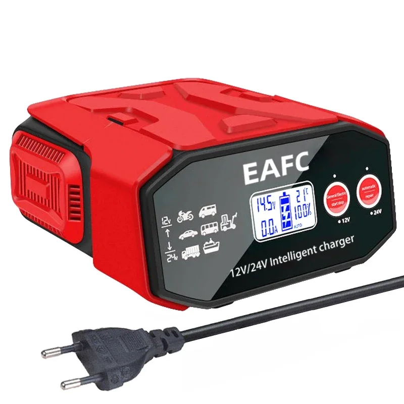 400W Car Battery Charger 12V/24V High Power Intelligent Pulse Repairer Battery Charger for Car SUV Motorcycle Truck Boat