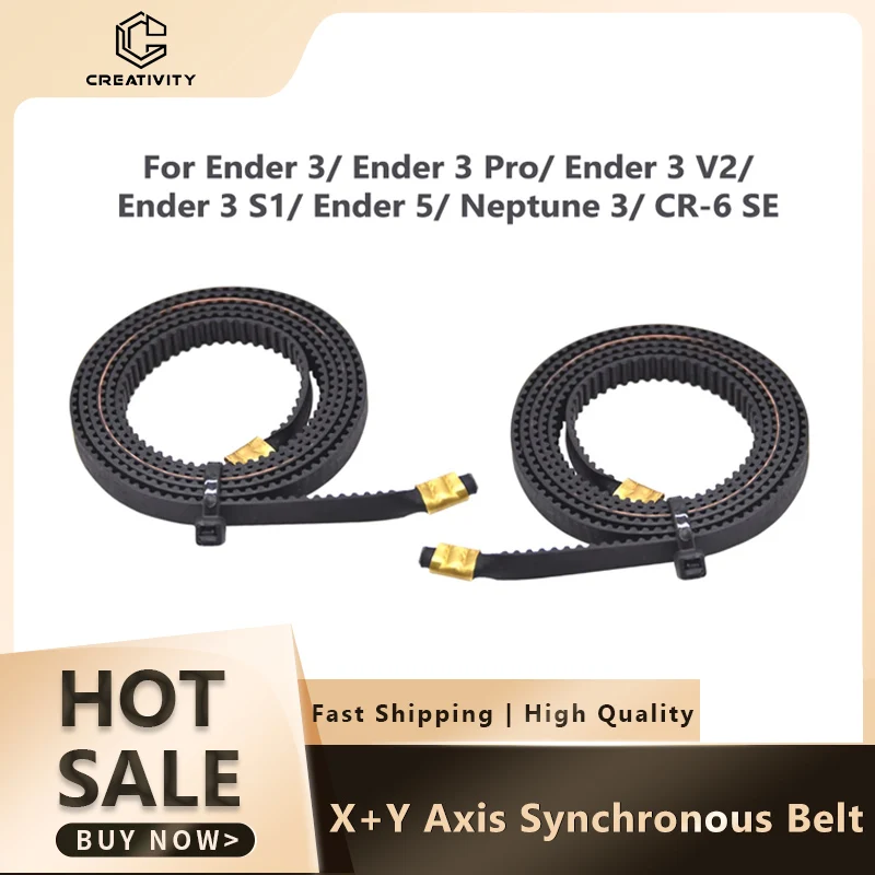 X+Y Axis Synchronous Belt GT2 Width 6mm Open Timing Belt Terminal 2GT Rubber Belt For Ender-3 Ender 3 Pro Ender 3 V2  Neptune 3