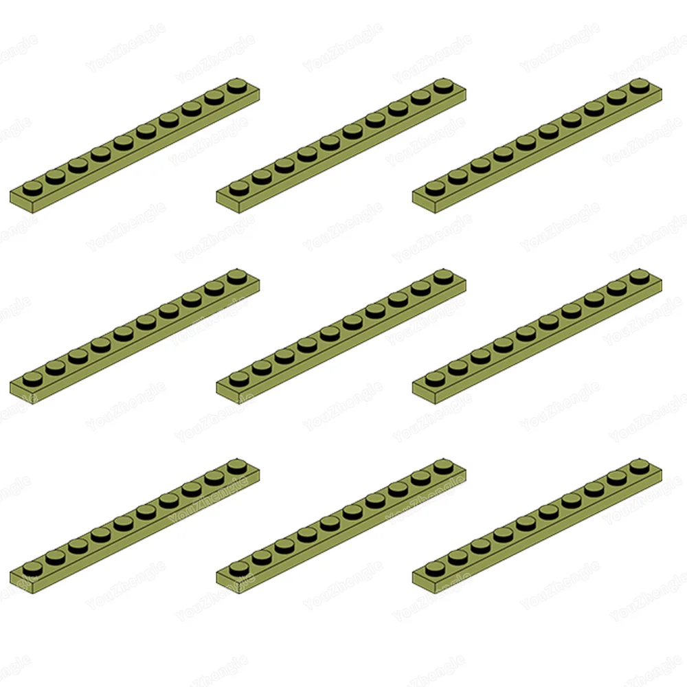 4477 Baustein Grundplatte 1x10 Teile Montage MOC Figuren WW2 Straße Szene Mecha Getriebe Set Szene Modell Teile Geschenke DIY Spielzeug