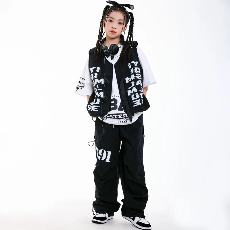 2025 mode Hip Hop Dance Kostüme Für Kinder Kpop Dance Weste Mädchen Jungen Team Jazz Dance Performance Bühne Kleidung Tragen DN20464