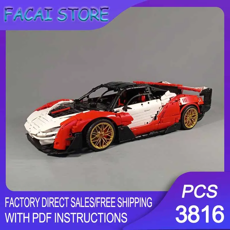 

Champion Speed Cars Moc Building Bricks Modular 1:8 Super Sports Car Technology Blocks Christmas DIY Toy Construction Gifts