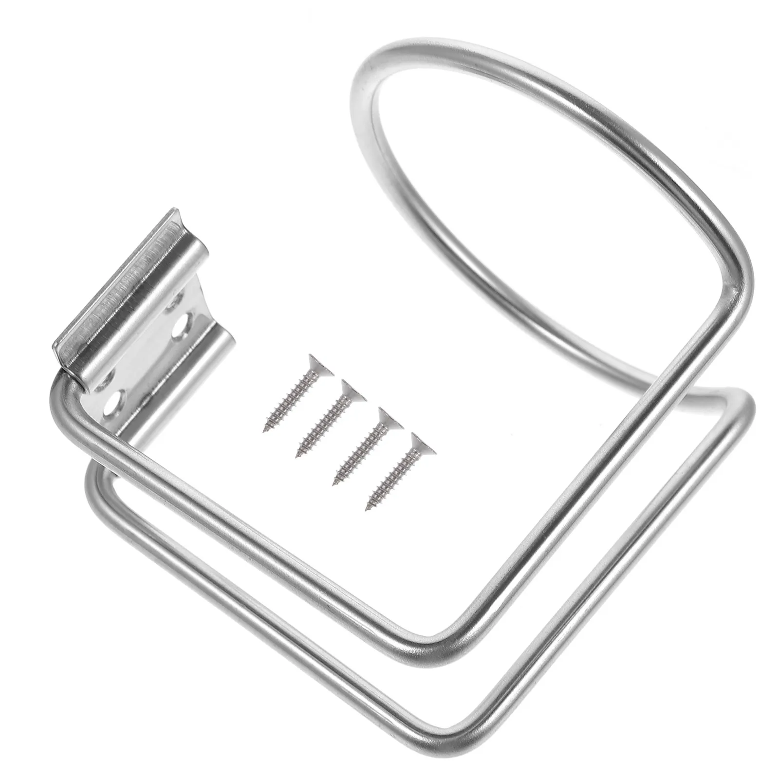 Stainless Steel Wall-Mounted Cup Rack for Car, Boat, Home – Space-Saving Water & Shampoo Bottle Holder
