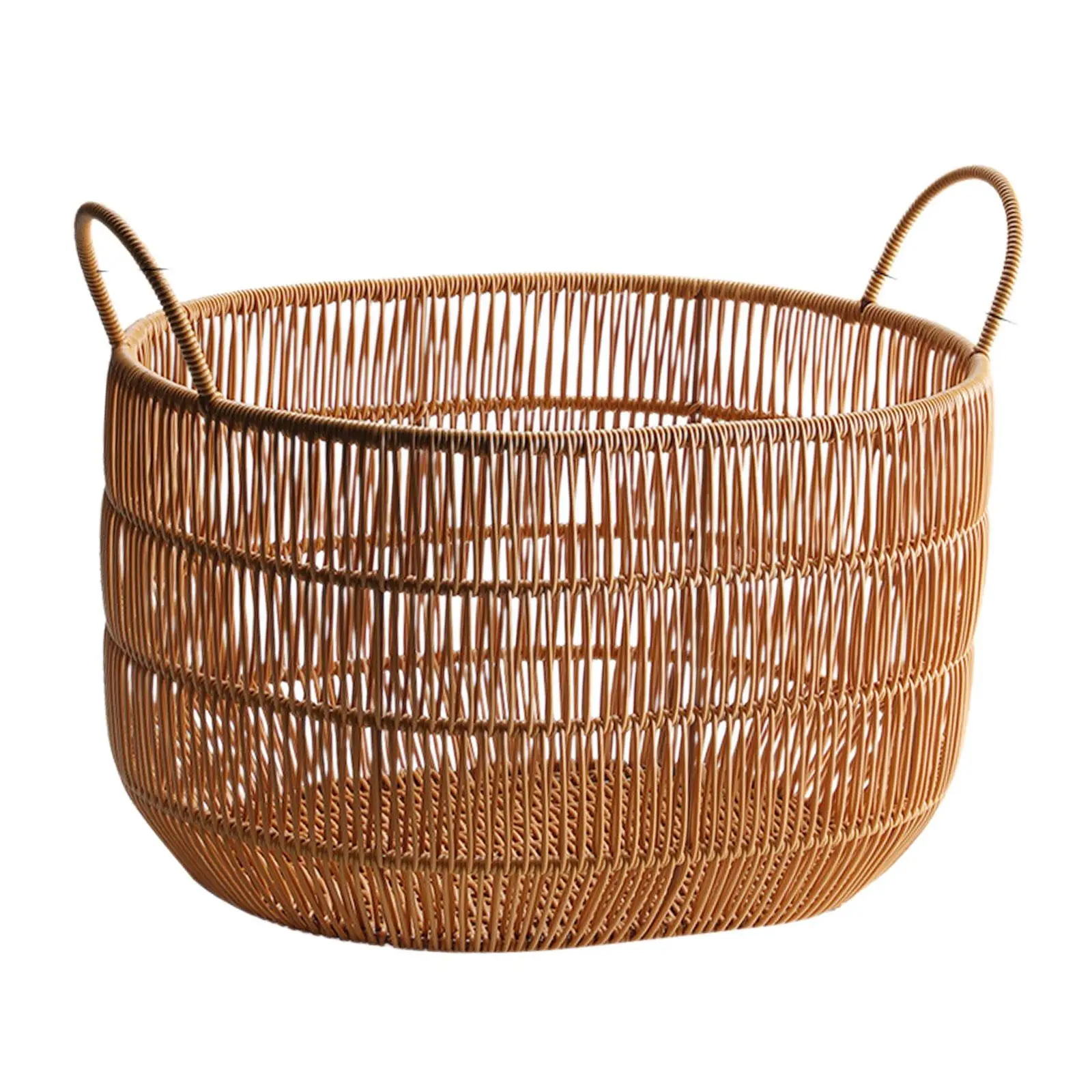 ハンドル付き多目的織りバスケット、大きなランドリーバスケット、寝室、バスルーム、ランドリールーム、保育園、枕、衣類